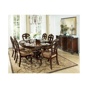 Benzara Wood Fabric Side Chair With Deep Engraved Design, Brown & Beige (Set of 2)