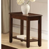 Benzara Solid Wooden Side Table With Bottom Shelf, Cherry Brown