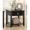 Benzara Solid Wooden End Table With Functional Drawer And Open Bottom Shelf, Espresso Brown