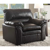 Benzara Bonded Leather Upholstered Chair With Padded Armrests, Black