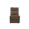 Benzara Armless Chair With Top Grain Leather Upholstery, Brown