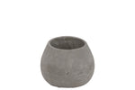 Benzara Cemented Bellied Flower Pot, Short, Gray