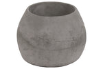 Benzara Cemented Bellied Flower Pot, Tall, Gray