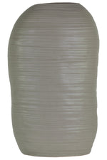 Benzara Ceramic Tall Irregular Vase With Combed Design, Large, Gray