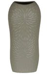 Benzara Ceramic Tall Engraved Leaf Design Half Circle Vase, Large, Gray