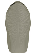 Benzara Ceramic Pyramidal Vase With Engraved Circle Design, Large, Gray