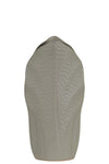 Benzara Ceramic Pyramidal Vase With Engraved Circle Design, Medium, Gray