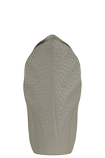 Benzara Ceramic Pyramidal Vase With Engraved Circle Design, Medium, Gray