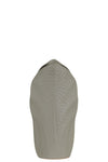 Benzara Ceramic Pyramidal Vase With Engraved Circle Design, Small, Gray