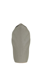 Benzara Ceramic Pyramidal Vase With Engraved Circle Design, Small, Gray