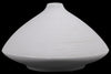Benzara Ceramic Short Flared Belly Vase with Small Mouth And Tapered Bottom, Large, White