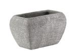 Benzara Cement Recessed Lip Rectangular Pot with Tapered Bottom, Small, Light Gray