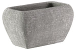 Benzara Cement Recessed Lip Rectangular Pot with Tapered Bottom, Large, Light Gray