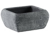 Benzara Cement Recessed Lip Low Square Pot with Tapered Bottom, Large, Gray