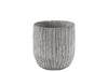 Benzara Cement Round Pot with Tapered Bottom in Broomed Finish, Small, Light Gray