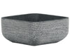 Benzara Cement Broomed Finish Low Square Pot with Tapered Bottom, Dark Gray