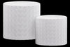 Benzara Stoneware Cylindrical Embossed Lattice Wave Design Pot, Set of 2, White