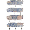 Benzara MDF and Metal Wall Decor with 3 Hooks, Multicolor, Set of 4