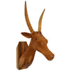 Benzara Teak Root Wood Deer Head Wall Mount, Brown