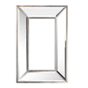 Benzara Wood and Glass Wall Art with Beveled Edges, Silver