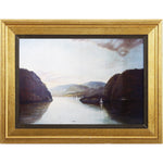 Benzara Natural Wooden Framed Hudson Highlands Wall Art, Multicolor
