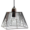 Benzara Wire Mesh Iron Sculptured Pendant Light, Dark Brown