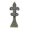 Benzara Magnesium Fleur Delis Finial, Slate Gray