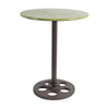 Benzara Round Metal Table with Wheel Design Bottom, Multicolor