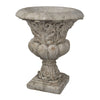 Benzara Cemented Garden Urn in Distressed Finish, Gray