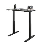 Benzara Minimalist Metallic Desk with Height Adjustable Function, Small, Black