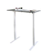 Benzara Minimalist Metallic Desk with Height Adjustable Function, Small, Gray & White