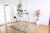 Benzara Minimalist Metallic Desk with Height Adjustable Function, Small, White