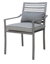 Benzara 4 Piece Patio Arm Chair in Aluminum Frame with Padded Fabric Seat, Gray