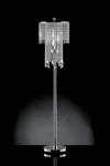 Benzara Contemporary Metallic Iron Floor Lamp Accented With Crystals, Silver