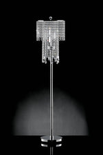 Benzara Contemporary Metallic Iron Floor Lamp Accented With Crystals, Silver