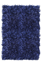 Benzara Contemporary Style Area Rug in Polyester with Cotton Backing, Blue
