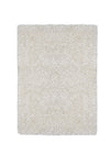 Benzara Contemporary Style Polyester Area Rug with Cotton Backing, White