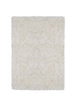 Benzara Contemporary Style Polyester Area Rug with Cotton Backing, White