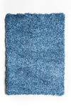 Benzara Contemporary Style Polyester Area Rug with Cotton Backing, Blue
