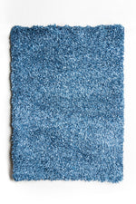 Benzara Contemporary Style Polyester Area Rug with Cotton Backing, Blue