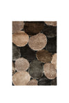 Benzara Contemporary Style Polyester Area Rug with Cotton Backing, Brown & Gray
