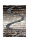 Benzara Contemporary Style Polyester Area Rug with Cotton Backing, Gray