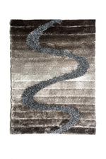 Benzara Contemporary Style Polyester Area Rug with Cotton Backing, Gray