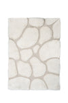 Benzara Pebble Pattern Polyester Area Rug with Cotton Backing, Ivory