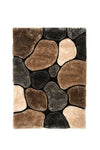 Benzara Pebble Pattern Polyester Area Rug with Cotton Backing, Brown and Gray