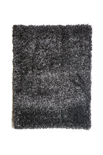 Benzara Modern Style Polyester Area Rug With Cotton Backing, Dark Charcoal Gray