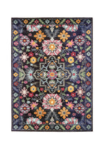 Benzara Artistic Polypropylene Area Rug with Flower Pattern, Multicolor