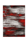 Benzara Shaded Patterned Area Rug In Polyester With Jute Mesh, Small, Red and Gray