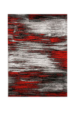 Benzara Shaded Patterned Area Rug In Polyester With Jute Mesh, Small, Red and Gray