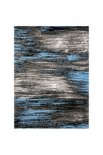 Benzara Shaded Patterned Area Rug In Polyester With Jute Mesh, Small, Blue and Gray